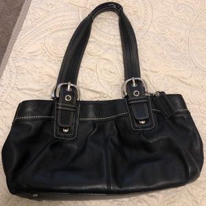 Black leather Coach purse